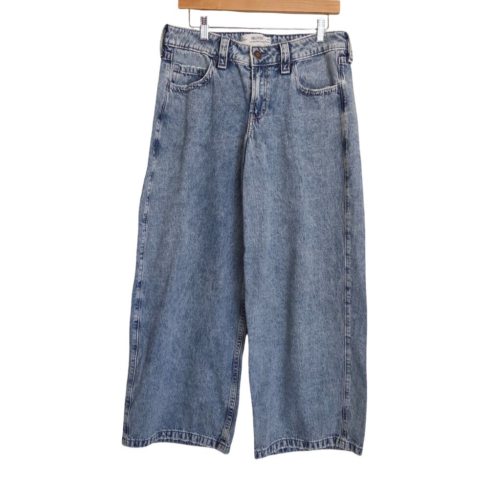 Hollister | Low Rise Super Baggy Acid Wash Light Blue Wide Leg Denim Jeans